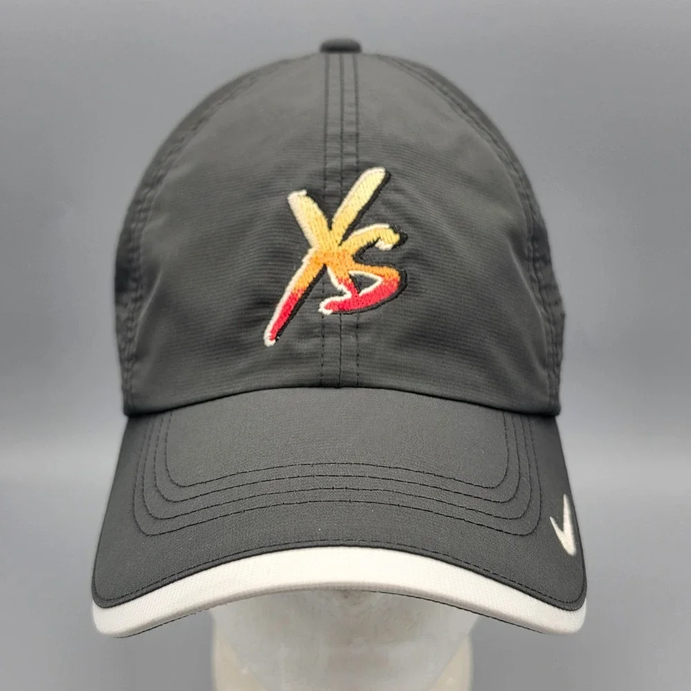 Nike Golf Hat Unisex OS Black XS Embroidered Logo Perforated Adjustable Cap